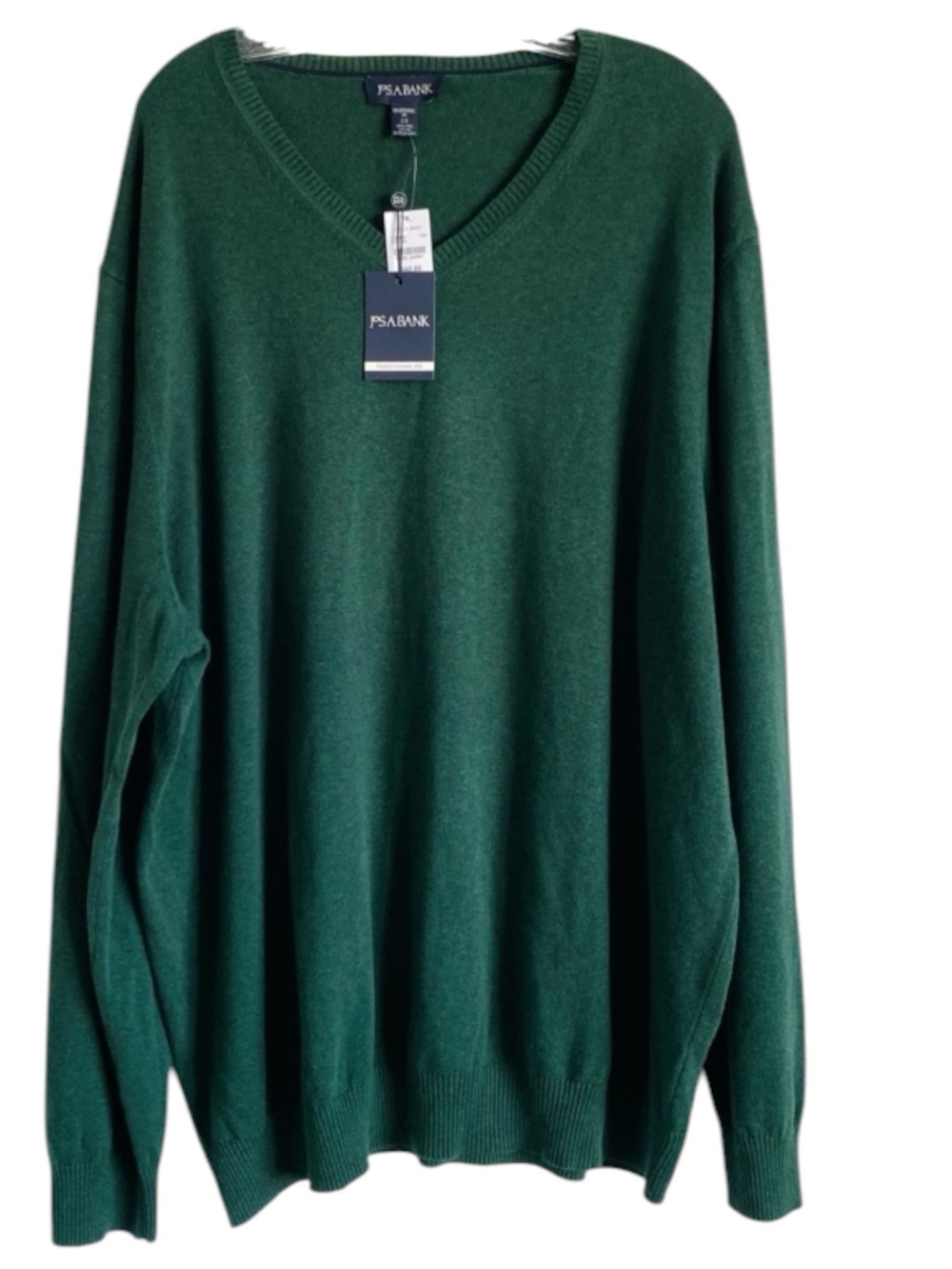 Jos. A Bank Pima Cotton Pullover Sweater Green V - neck Big & Tall 2X NWT Preppy
